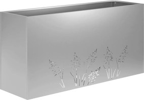 vidaXL Γλάστρα Κήπου 2 τμχ. Ασημί 100 x 30 x 49 εκ