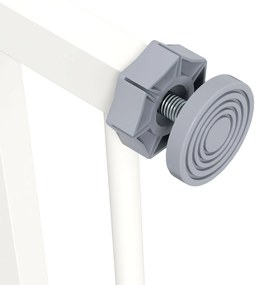 Dog Door Gate Barrier Pet Gate Metal Plastic 74-80cm Λευκό