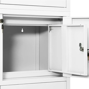 vidaXL Ντουλάπα Γραφείου Λευκή 90 x 40 x 180 εκ. Ατσάλινη