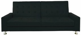 Καναπές κρεβάτι Mesa 189, Λειτουργία ύπνου, Μαύρο, 217x80x81cm, Πόδια: Μέταλλο
