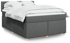 ΚΡΕΒΑΤΙ BOXSPRING ΜΕ ΣΤΡΩΜΑ ΣΚΟΥΡΟ ΓΚΡΙ 160X200 ΕΚ ΥΦΑΣΜΑΤΙΝΟ 3286739