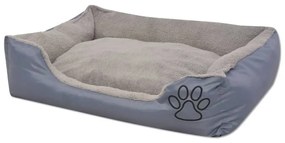 Κρεβάτι Σκύλου με Επενδυμένο Μαξιλάρι Γκρι L - Γκρι