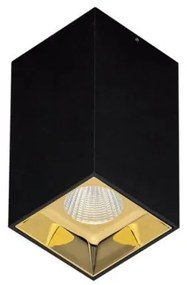 Σποτ Φωτιστικό Οροφής SQ GLAM από αλουμίνιο Viokef 4240501 Μαύρο-Χρυσό