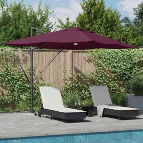 vidaXL Ομπρέλα Cantilever - Μπορντό Κόκκινο, Μαύρο Μεσαία