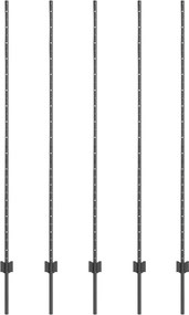 vidaXL Ενσωματωμένος Πόλος Φράχτη 5 pcs Γκρι 200 cm