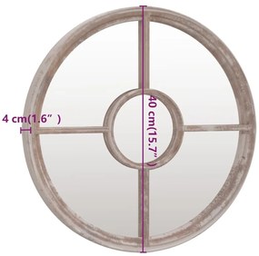 Καθρέφτης για Εσ. Χώρους Στρογγυλός Χρώμα Άμμου 40x4 εκ. Σίδερο - Κρεμ