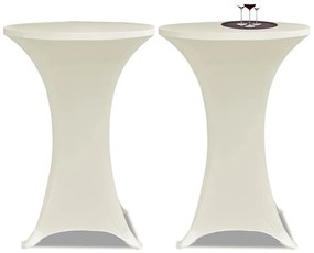 vidaXL Καλύμματα Τραπεζιού Ελαστικά 4 τεμ. Κρεμ Ø 80 εκ.