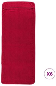 vidaXL Πετσέτες Θαλάσσης 6 τεμ. Μπορντό 60 x 135 εκ. Ύφασμα 400 GSM