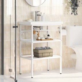 vidaXL Έπιπλο Μπάνιου Λευκό 59 x 38 x 83 εκ. Σιδερένιο