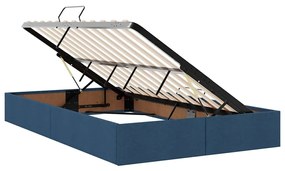 vidaXL LED Κρεβάτι αποθήκευσης με στρώμα Μπλε 120 x 200 cm Ύφασμα