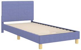 vidaXL Κρεβάτι Παιδικής Κρεβατοκάμαρας με Κεφαλάκι Μπλε τζην ύφασμα