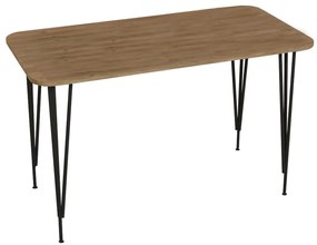 Τραπέζι Polkan pakoworld oak μελαμίνης-μαύρο μέταλλο 120x60x73εκ