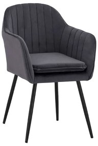 Πολυθρόνα Sawyer HM8523.11 53x60x76Ycm Grey-Black Σετ 2τμχ Velvet, Metal