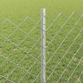 vidaXL Φράχτης αλυσίδας με στήλη 25 x 0,8 m Γαλβανισμένος Χάλυβας