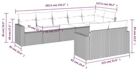 vidaXL Σαλόνι Κήπου Σετ 8 τεμ. Μπεζ Συνθετικό Ρατάν με Μαξιλάρια