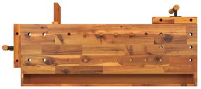 vidaXL Πάγκος Εργ. Συρτάρι/ Μέγγενες 124x52x83 εκ. Μασίφ Ξύλο Ακακίας