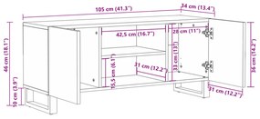 ΈΠΙΠΛΟ ΤΗΛΕΟΡΑΣΗΣ 105 X 34 X 46 ΕΚ. ΑΠΟ ΜΑΣΙΦ ΞΥΛΟ ΑΚΑΚΙΑΣ 377440