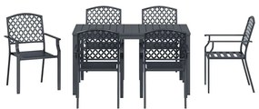 vidaXL Σέτ φαγητού για κήπο 7 pcs Ανθρακί Ατσάλι με Πούδρα