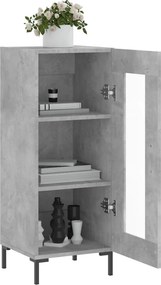 vidaXL Ντουλάπι Γκρι Σκυροδέματος 34,5x34x90 εκ. Επεξεργασμένο Ξύλο
