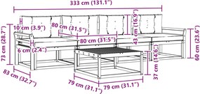 vidaXL Σειρά Καναπέ Εξωτερικού με μαξιλάρι 4 pcs Λευκό και Μπεζ