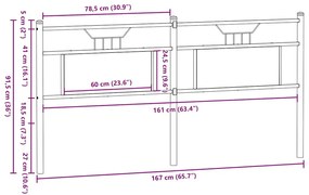 Κεφαλάρι Sonoma Δρυς 160 εκ. Επεξεργασμένο Ξύλο/Ατσάλι - Καφέ