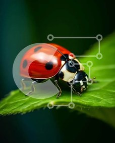 Intra Συλλεκτικό Ξύλινο Παζλ Plywood 4mm - Κόκκινη πασχαλίτσα σε πράσινο φύλλο Σε Ξύλινο Κουτί - Διαστάσεις: 10x10 cm – 25 κομμάτια