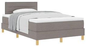 vidaXL Κρεβάτι box spring με στρώμα Taupe 120 x 200 cm ύφασμα