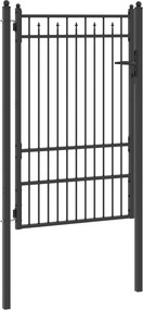 vidaXL Πύλη Φράχτη BAARLO 100 x 150 cm Μέταλλο Μαύρο Κλειδώσιμο