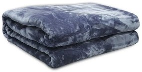 Κουβέρτα βελούδινη Iris Blue Υπέρδιπλη (220x240)