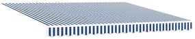 vidaXL Τέντα Πτυσσόμενη Μπλε και Λευκή 4 x 3 μ. Ύφασμα και Αλουμίνιο