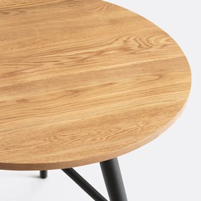 Crueso Oak-Topped Round Table, Seats 3