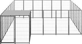 vidaXL Σπιτάκι Σκύλου Μαύρο 12,1 μ² Ατσάλινο
