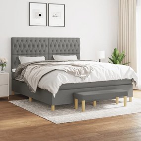 ΚΡΕΒΑΤΙ BOXSPRING ΜΕ ΣΤΡΩΜΑ ΣΚΟΥΡΟ ΓΚΡΙ 180X200 ΕΚ ΥΦΑΣΜΑΤΙΝ 3137414