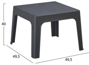 Τραπεζάκι παραλίας SLEEK ΙΙ Τετράγωνο Πολυπροπυλένιο σε Γκρί σκούρο 49.5x49.5x40Υεκ. 49.5x49.5x40 εκ.