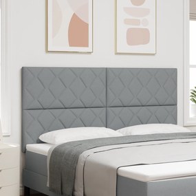 vidaXL Κεφαλάρι με φώτα λωρίδας LED Ανοιχτό γκρι 180 cm ύφασμα