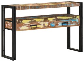 Τραπέζι κονσόλας με ράφι 120 x 33 x 75 εκ Στερεό Ανακτηθέν Ξύλο