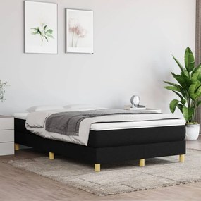 Κρεβάτι Boxspring με Στρώμα Μαύρο 120x200 εκ. Υφασμάτινο