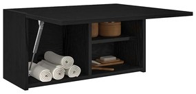 ντουλάπι τοίχου μπάνιου μαύρο 60x25x30 cm κατασκευασμένο ξύλο
