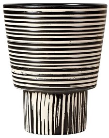 Βάζο Κεραμικό Vase 235 15x20cm Black-Beige Kentia κεραμικο