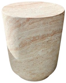 LITHOS ROUND SIDE TABLE BEIGE 35x35xH46,5cm - 04-1224