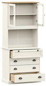 vidaXL Βιτρίνα VIGO Λευκή 80 x 40 x 176 εκ. από Μασίφ Ξύλο Πεύκου