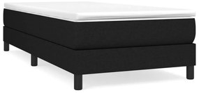 vidaXL Κρεβάτι Boxspring με Στρώμα Μαύρο 80 x 200 εκ. Υφασμάτινο