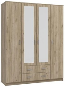 Wardrobe Hana 4K2FO Grey Oak 160*52*205 cm