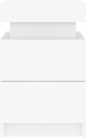 vidaXL Κομοδίνο με Φώτα LED Λευκό 35 x 39 x 55 εκ.