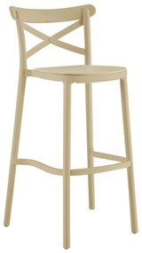 BAR STOOL POLYPROPYLENE CONN  IN CAPPUCCINO COLOR 41x49x102Hcm