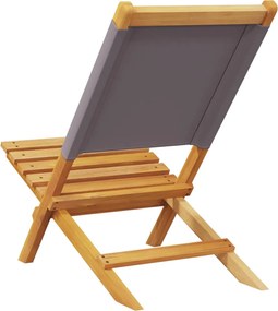 vidaXL Καρέκλες Κήπου 2 τεμ. Ανθρακί Μασίφ Ακακία &amp; Ύφασμα