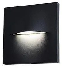Απλίκα Τοίχου Τετράγωνη LED 3W 4000k Αλουμινίου IP65 ΦOS_ME-17-04687-2-Μαύρο 17-04687-2