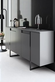 Κονσόλα Ανθρακί / Μαύρο FLUOMU 160x35x80