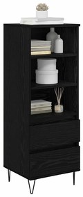 vidaXL Highboard Μαύρη Οξυά 40 x 36 x 110 εκ. Επεξεργασμένο ξύλο