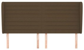 vidaXL Κεφαλάρι με Πτερύγια Σκούρο Καφέ 203x23x118/128 εκ. Υφασμάτινο